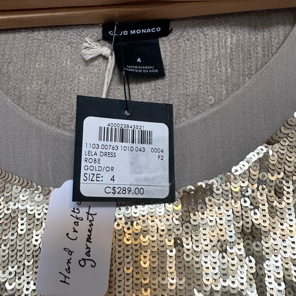 #2- Club Monaco. Silk and sequin dress. New with Tags! - Picture 6 of 13